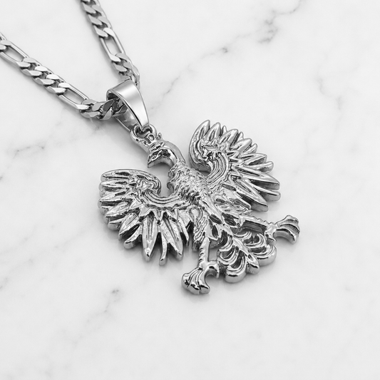Poland Eagle Pendant Necklace - Silver