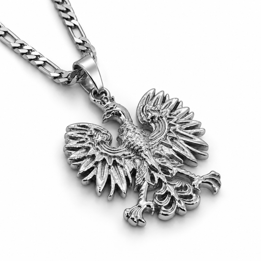 Poland Eagle Pendant Necklace - Silver