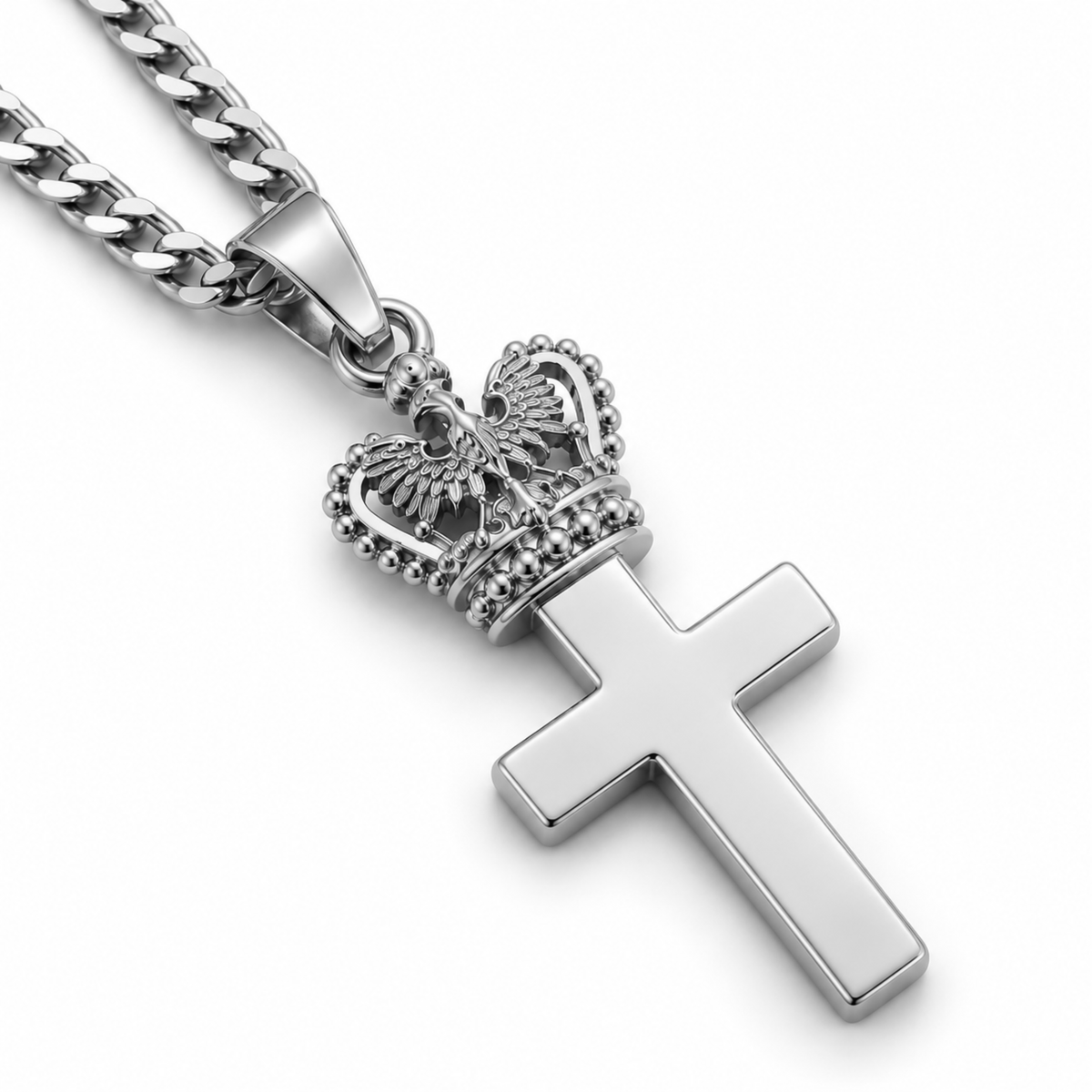 Poland Eagle Crown Necklace - Silver