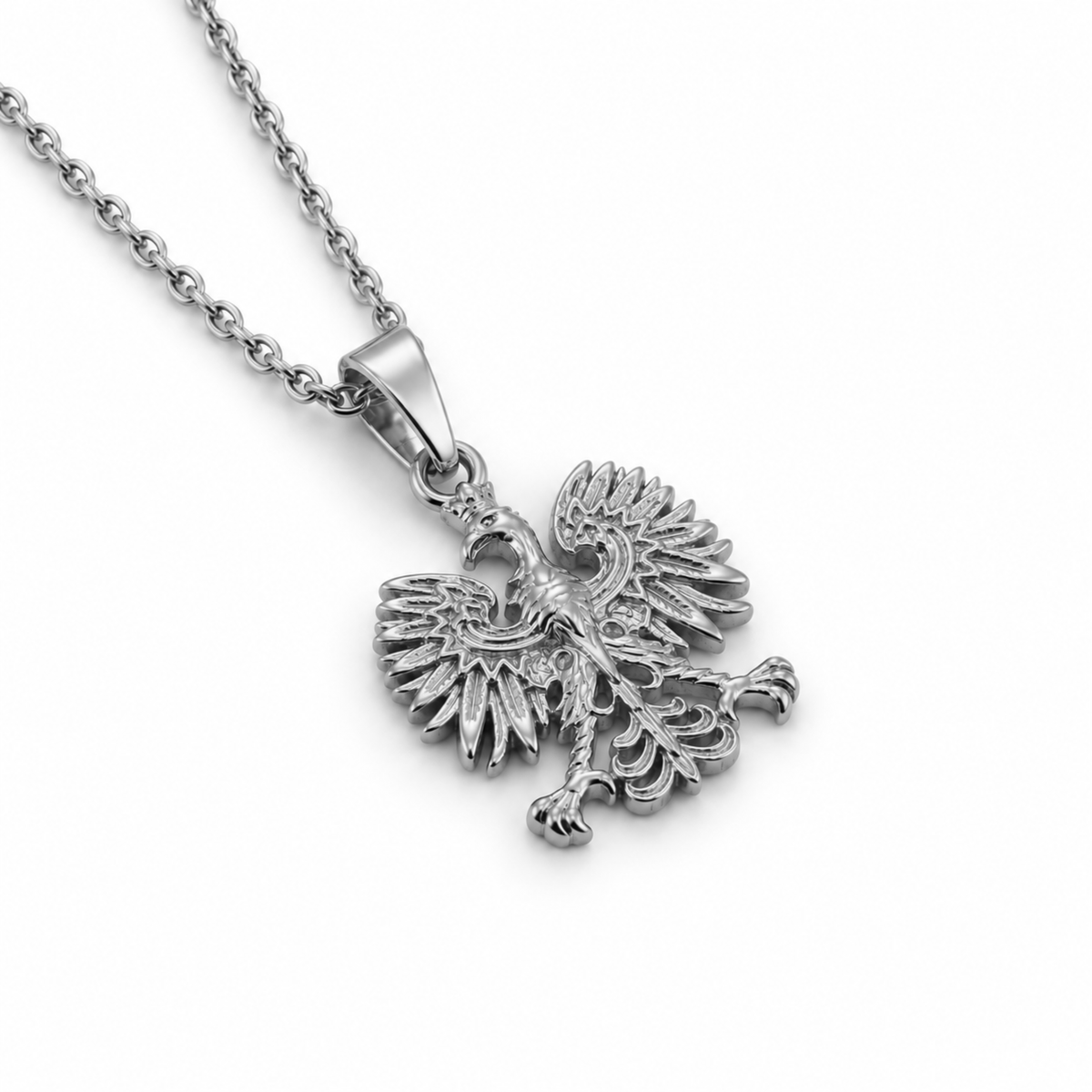 Poland Mini Eagle Pendant Necklace - Silver