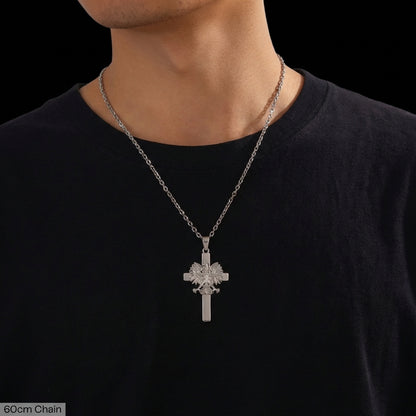 PLNDSKI Cross Eagle Necklace - Silver