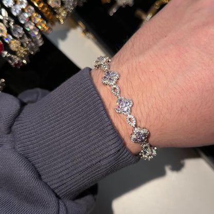 Clover Bracelet - Silver/Purple