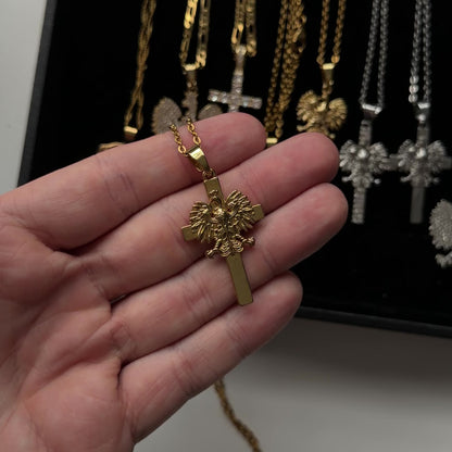 PLNDSKI Cross Eagle Necklace - Gold