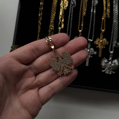 PLNDSKI Iced Eagle Necklace - Gold